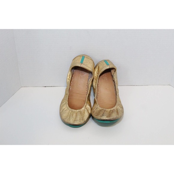 Tieks Golden Glitz Metallic Gold Ballet Flats Shoes Women's Size 9 H14585 - Picture 2 of 9